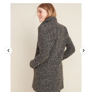 Oversized Soft-Brushed Textured Funnel-Neck Coat for Women - Old Navy Size Small